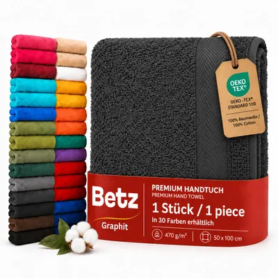 Produktbild von Betz Handtuch PREMIUM 100% Baumwolle 50x100 cm Gesicht- Hände- Körper- Handtuch Farbe - graphit
