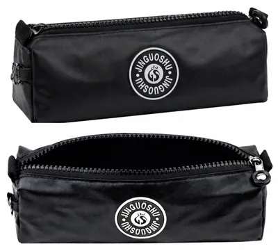Image de Trousse scolaire organiseur à compartiment unique noir 21,5 cm