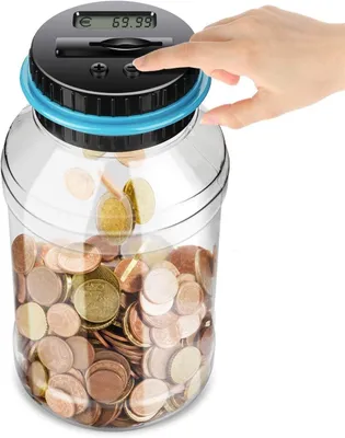 Produktbild von Digitales Sparschwein mit LCD-Bildschirm, automatischer Münzzählung, 1,8 Liter Fassungsvermögen für Kinder und Erwachsene