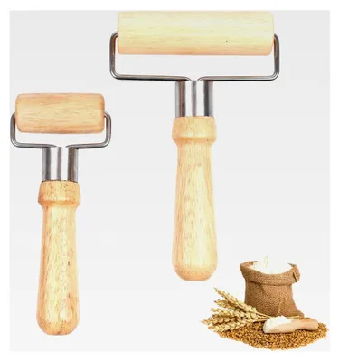 Produktbild von Kleines Nudelholz-Set, 2 Stück, Teigroller aus Holz, geeignet für Pizza und Kekse