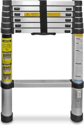 Immagine prodotto di Scala telescopica Eaxus® da 2,0 m - Scala multiuso in alluminio estensibile a 7 gradini, argento