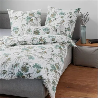 Produktbild von Janine Design Edelflanell-Bettwäsche-Garnitur Chinchilla S 78066 Farbe grün Größe 155x220+80x80