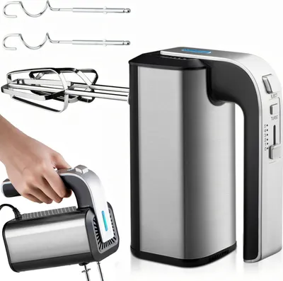 Zdjęcie produktu dla Mikser robot kuchenny ręczny 5 prędkości TURBO 300 W - srebrny