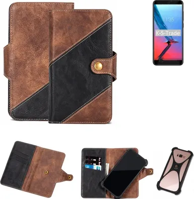 Produktbild von K-S-Trade Handy Hülle Schutz Hülle Schutzhülle Bookstyle Case kompatibel mit ZTE V9 Handy Cover Hülle Schutztasche 1x