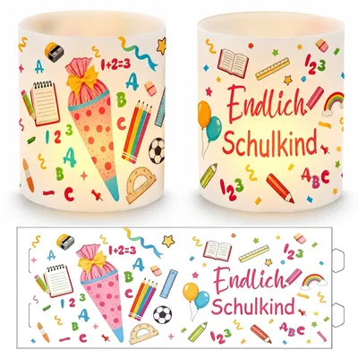 12 Windlicht Tischdeko Einschulung – Endlich Schulkind 2026