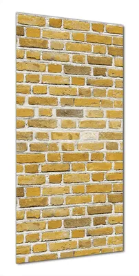 Produktbild von Wallario selbstklebende Duschrückwand 90 x 190 cm mit Motiv Ziegelsteinwand in gelb - Backsteine - Wandverkleidung mit Hochglanzlaminat in Glasoptik