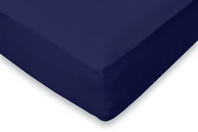 Produktbild von Eleganzzz Spannbetttuch Flanell – Blau  – 80x200  – 35 cm Eckhöhe – 100% Baumwolle – warm & weich