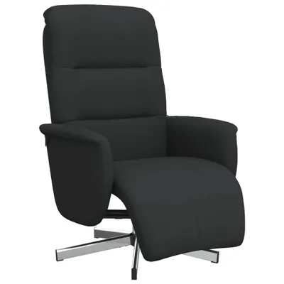 Image de vidaXL Fauteuil relax avec repose-pieds Noir Tissu