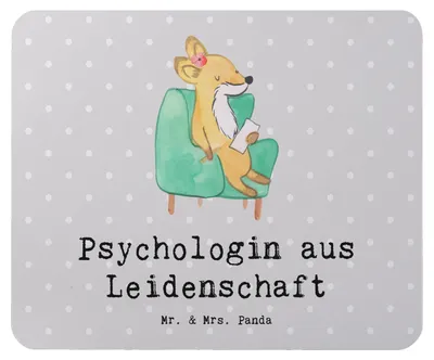 Produktbild von Mr. & Mrs. Panda Mousepad Psychologin Leidenschaft - Grau Pastell - Geschenk, Mauspad, pc, Mouse Pad, computer, mausteppich