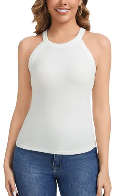 Produktbild von Damen-Trägertop – Rippstrick-Tanktop – Weiß
