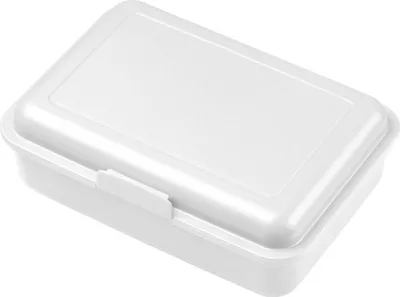 Immagine prodotto di Scatola per il pranzo per bambini - "School-Box" medium  Germany e senza BPA, robusta scatola per il pranzo con chiusura a scatto per la scuola, l'asilo e il tempo libero - bianco