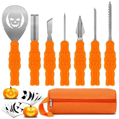 Obrázok produktu pre Elzusha – Súprava na vyrezávanie tekvíc na Halloween s šablónami