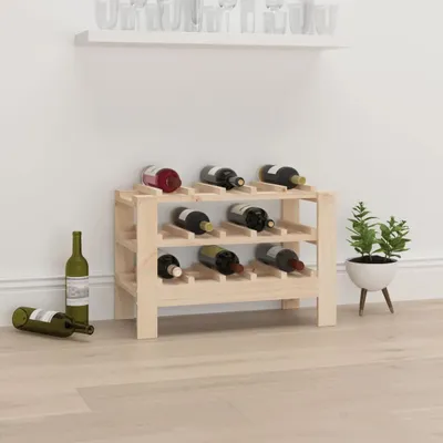 Immagine prodotto di Portabottiglie The Living Store 61,5x30x42 cm in legno di pino massiccio