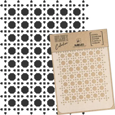 Produktbild von Malschablone für Handwerk A4 21x30cm, Rattan Boho Rotang Muster, Wiederverwendbare Kunststoff DIY & Scrapbooking Zeichenschablone