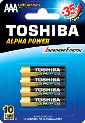 Obrázek produktu pro Toshiba LR03GCH BP-4, Baterie na jedno použití, AAA, Alkalický, 1,5 V, 4 kusů, Nejvyšší