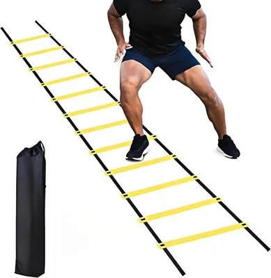 Produktbild von Koordinationsleiter 6m für Fußballtraining, Agilitätsleiter, Trainingsleiter mit 12 Sprossen, zur Verbesserung von Flexibilität und Präzision, inklusive