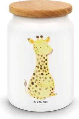 Produktbild von Mr. & Mrs. Panda behälter Giraffe Zufrieden - Weiß - Geschenk, Vorratsdose, Abenteuer, Glück, Keksdose, Dose, Afrika, Aufbewahrungsdose, Kaffeedose