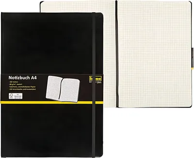 Produktbild von Idena Notizbuch / Kladde / 192 Seiten / kariert / DIN A4 / Farbe: schwarz