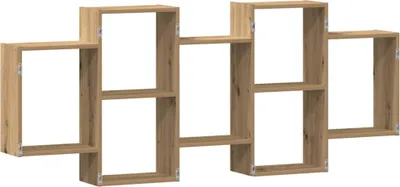 A wall-mounted shelf unit with multiple compartments.