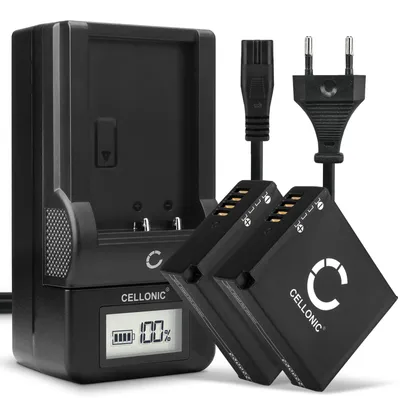 Image de CELLONIC 2x Batterie pour Appareil photo Compatible avec Panasonic Lumix DMC-LX100, Lumix DC-LX100 II, Lumix DC-GX9, DMW-BLG10 - (980mAh, 7.4V) + Chargeur