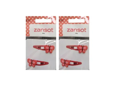 Imagen del producto de Zansot, pinzas para el pelo para niños, color rojo, paquete de 2 unidades