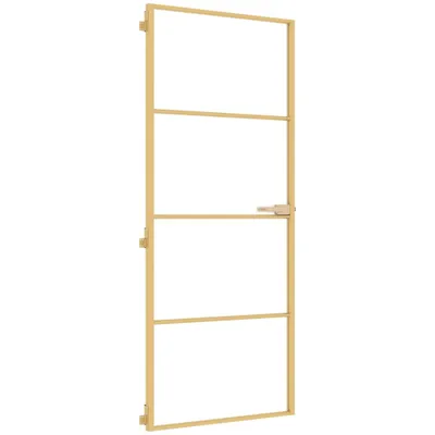 Produktbild von vidaXL Innentür Schlank Golden 83x201,5 cm Hartglas und Aluminium