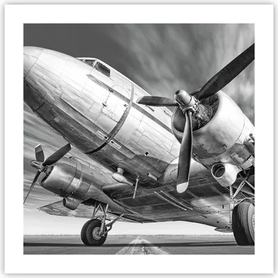 Produktbild von Poster - Poster ohne Rahmen - Flugzeug Retro Flugzeug - 50x50 cm - Wand Bild - Wanddeko - Wandbilder - Kunstposter - Wandposter - Bilder - Kunstdruck - Wanddekoration - Wandbild - P2XAC50x50-4952