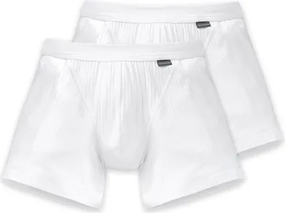 Produktbild von Schiesser 2er Pack Baumwolle Essentials Authentic Retro Short / Pant Flexibel und formstabil, Ein feines Nadelzug-Muster, In perfekt sitzender, elastischer Single-Jersey-Qualität