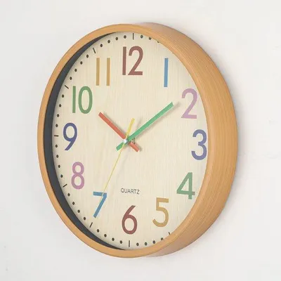 Immagine prodotto di Orologio da parete colorato in stile cartone animato, 30 cm, per camera da letto, soggiorno e camera dei bambini (batterie non incluse)