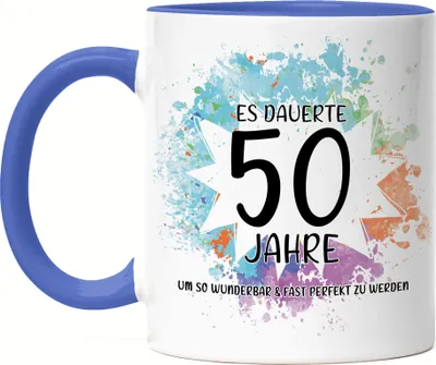 Produktbild von Es Dauerte 50 Jahre Um So Wunderbar Zu Werden Tasse Blau Geburtstagsgeschenk 50 Jahre Alt Humor
