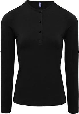 Immagine prodotto di Premier Workwear PR318 | Maglietta a maniche lunghe da donna - Colore: Nero - Taglia: S