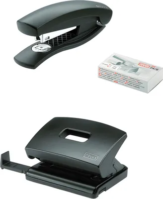 Produktbild von Novus Twinset Heftgerät C1/ Locher C216 schwarz, im Blister
