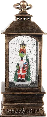 Produktbild von Clayre & Eef Weihnachtsdekoration mit LED-Beleuchtung und Musik 8x8x20 cm Braun Kunststoff