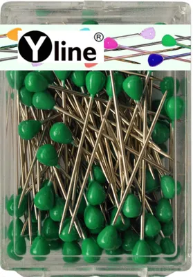 Image de 100 clous à papier avec tête en plastique, couleur verte, longueur 60 mm