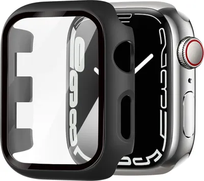 Produktbild von Strap-it Apple Watch Hard Case mit Glass (Schwarz)
