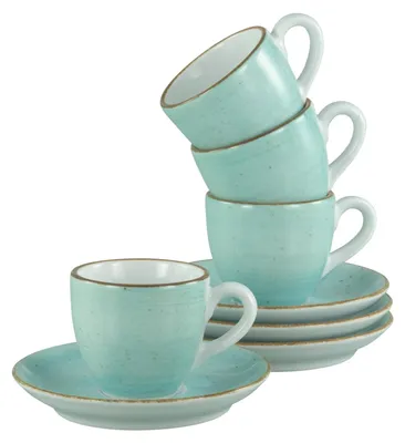 Obrázok produktu pre CreaTable, 34040, Vintage Nature Aqua, 8-dielna sada na espresso, porcelán
