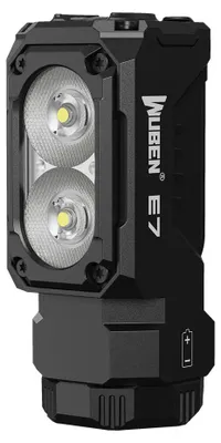 Produktbild von Wuben E7 6500K EDC aufladbare Winkel LED Kopflampe Taschenlampe - black - komplett Set