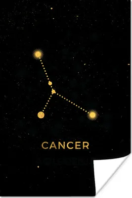 Produktbild von MuchoWow® Poster Sternzeichen - Krebs - Gold 20x30 cm - Papierdruck