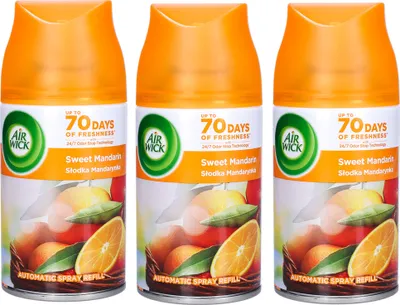 Obrázek produktu pro 3x Air Wick Freshmatic Sweet Mandarin 250ml náplň | Osvěžovač vzduchu do místnosti s vůní šťavnatých mandarinek