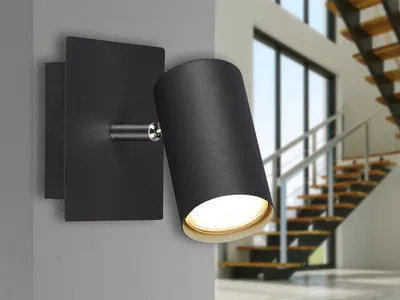 Produktbild von Trio Leuchten Wandspot Marley 802400132, Metall Schwarz matt, Wandspot 1-flammig, exkl. 1 x GU10