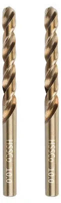 Image de Ensemble de forets spirales en cobalt HSS M35, 10 mm, 2 pièces, pour acier inoxydable, aluminium, plastique dur et bois