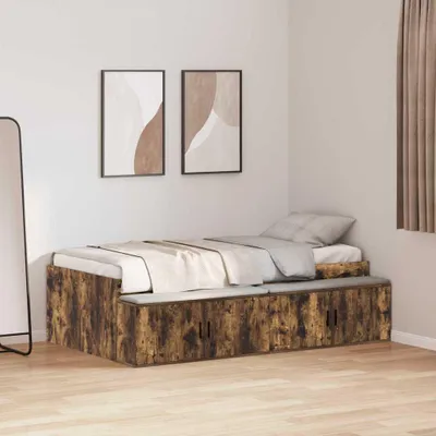 Produktbild von Maison Exclusive - Bettrahmen Geräucherte Eiche 90 x 200 cm Holzwerkstoff