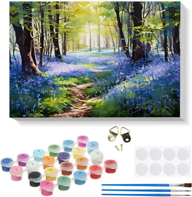 Produktbild von Malen nach Zahlen 20x30 cm, Landschaft Gemälde, Acrylfarben und Pinselset, mit Rahmen, für kreative Aktivität