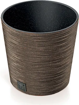 Produktbild von Blumentopf Furu Round Eco Wood Pflanzgefäß Pflanzentopf Rund Kunststoff 250 mm Farbe Kaffee