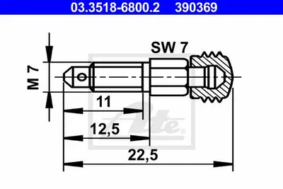 Produktbild von ATE Entlüftungsschraube 03.3518-6800.2 12,5mm