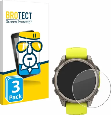 Produktbild von 3x BROTECT Schutzglas für Garmin Fenix 8 Solar (47 mm) Displayschutz 9H Glas klar transparent
