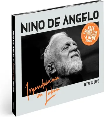 A CD cover featuring a black and white portrait of Nino de Angelo with text overlays.