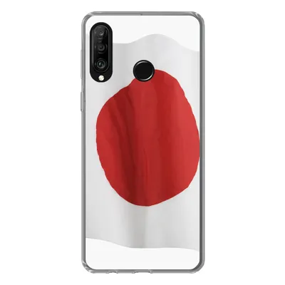 Produktbild von MuchoWow® Handyhülle Schutzhülle Hülle für Huawei P30 Lite Die Flagge von Japan auf weißem Hintergrund Silikon Softcase Handy Hülle - Handyhülle