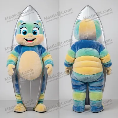Image de Mascotte MASTICOT surfboard argentée élégante