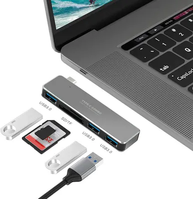 Obrázek produktu pro 5 v 1 USB 3.0 Hub Type-C adaptér Čtečka karet pro notebook PC Mobilní HDD Flash Drive HUB